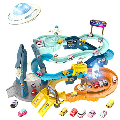 delr Rennwagen - Abenteuerspielzeug für Rennwagen für Kinder, Spielzeug-Set für den Bau von bunten Fahrzeugen, Mars Base Track für Geschenke im Vorschulalter Kinder von delr