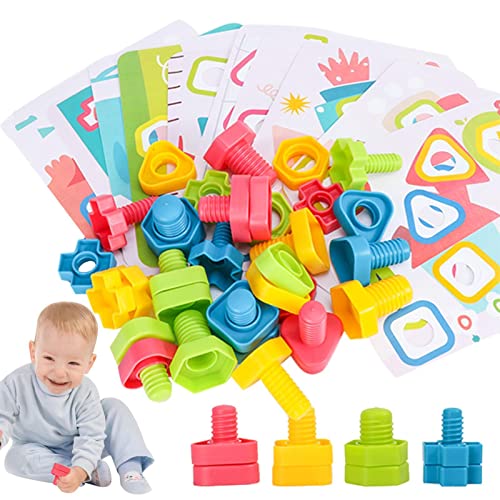 delr Schraube für Kleinkinder, passende Spielzeuge, Formen und Farben, Lernspielzeug für Feinmotorik, für Babys, und Mädchen, 2, 3 und 4 Jahre von delr