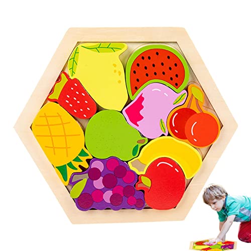 delr Stapelpuzzle | Holzpuzzle Farm für Kleinkinder - Stacker Toy kreatives Lernspielzeug für und Mädchen von 3 bis 4 Jahren von delr