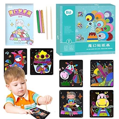 delr Stickerpuzzle-Buch | Malkarten-Set mit Bastelaufklebern für Kinder, Malkarten-Set mit Sicherheitsaufklebern für Kinder, Mädchen delr Stickerpuzzle-Buch | Malkarten-Set mit Bastelaufklebern für Kinder, Malkarten-Set mit Sicherheitsaufklebern für Kinder, Mädchen von delr