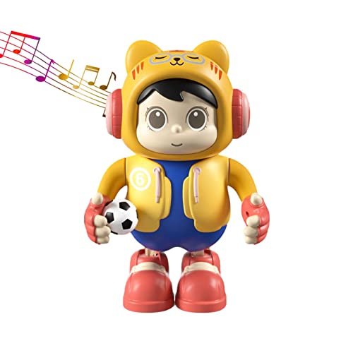 delr Tanzspielzeug für Kinder | Interessantes Musikspielzeug Tanzroboter | Roboter Spielzeug mit LED-Leuchten und Schaukelmusik Elektrischer Fußballroboter für Kinder von delr