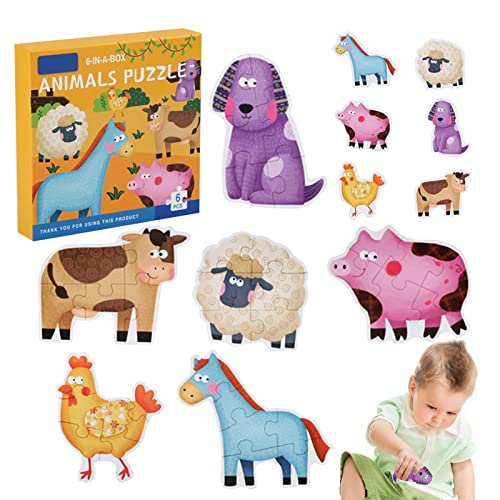 delr Tierpuzzle für Kinder, Tierpuzzle für Verkehrsfahrzeuge, groß, -Spielzeug, Lernspielzeug für Vorschule für Kleinkinder von delr