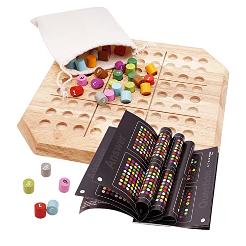 delr -Tisch aus Holz, -Tisch mit Holz, Holzbrett und Buch Puzzle, numerisches Denken für Erwachsene und Kinder von delr