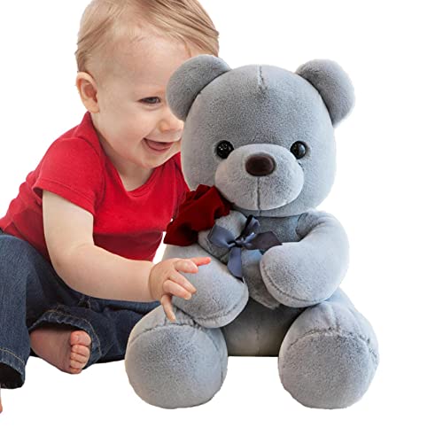 delr Valentinstag Plüschbär,10/16 Zoll Plüschbär mit Rose - Plüschpuppe für Valentinstagsgeschenke Freund Freundin, niedliche Heimdekoration delr Valentinstag Plüschbär,10/16 Zoll Plüschbär mit Rose - Plüschpuppe für Valentinstagsgeschenke Freund Freundin, niedliche Heimdekoration von delr