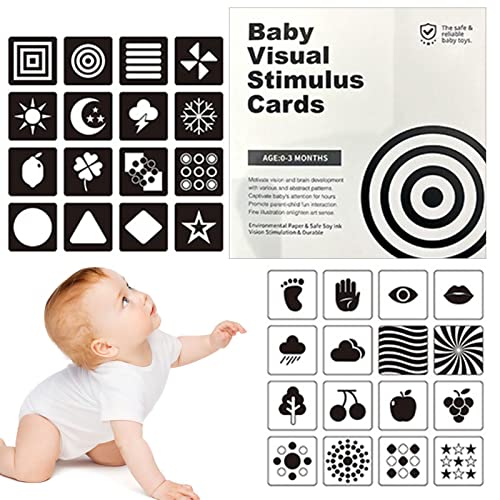 delr Visuelle Stimulationskarten des Kindes, 16 runde Flash-Karten für Kinder, geeignet für Kinder von 0 bis 3 Jahren, bunte Karten weiß und schwarz delr Visuelle Stimulationskarten des Kindes, 16 runde Flash-Karten für Kinder, geeignet für Kinder von 0 bis 3 Jahren, bunte Karten weiß und schwarz von delr