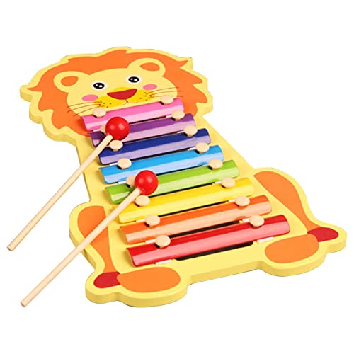 delr Xylophon für Kinder, Klavier zum Handklopfen in acht Tönen aus Holz Tier, Früherziehung Lernspielzeug für Musikinstrumente für Kinder entwickeln von delr