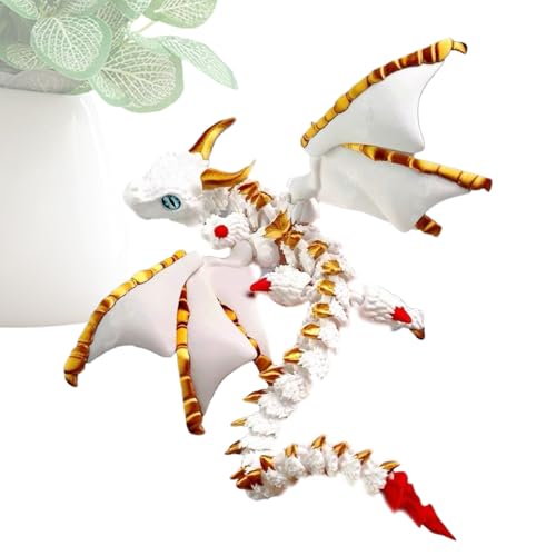 demaxiyad 3D Gedruckter Gelenkdrache Mit Flügeln,3D Gedrucktes Tier Spielzeug Zum Drehen Und Bewegen Figur - Flexible Tierfigur Dekoration Für Schlafzimmer Schreibtisch Bücher von demaxiyad