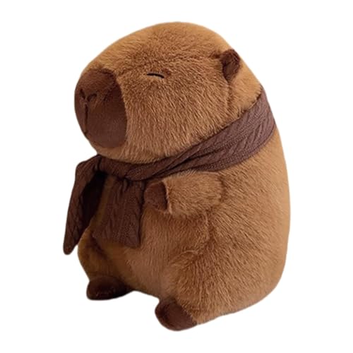 demaxiyad Capybara Stuffy, Capybara-Spielzeug aus Plüsch | Plüschfigur, niedliches Cartoon-Haus, kuscheliges Plüschspielzeug mit Schal für Geburtstagsferien von demaxiyad
