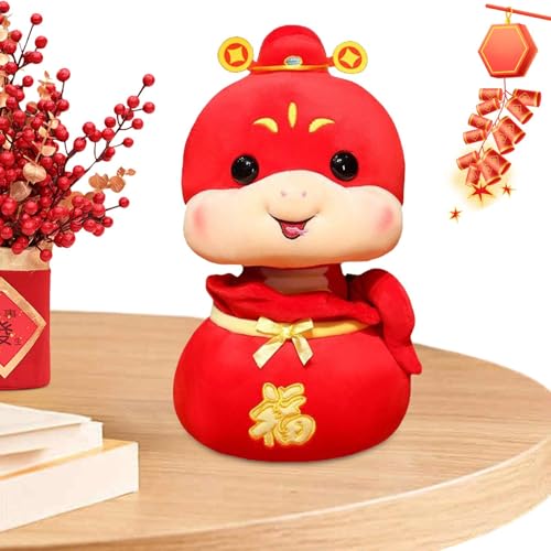 demaxiyad Chinesische Neujahrsschlange Plüsch, chinesische Neujahrsschlange 2025, Tiere Wurfkissen | Plüschtier 9,8 Zoll, Schlangenspielzeug 2025, Spielzeug für das Frühlingsfest, von demaxiyad