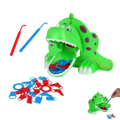 demaxiyad Dinosaurier-Spiel für Zahnarzt – Dinosaurier-Spielzeug mit offenem Mund, satte Farben – Dinosaurier-Spielzeug zum Beißen der Finger, Dinosaurier-Spielzeug mit offenem Mund, Zahnspielzeug für von demaxiyad