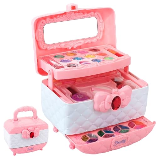 demaxiyad Make-up-Kits für Make-up | Waschbares Make-up-Set für Mädchen 32-teilig | Vorschul-Lernaktivitäten, Kosmetik-Set für eine Box, Spielzeug von demaxiyad