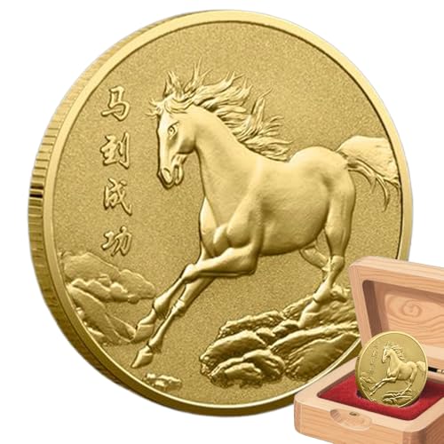 demaxiyad Münze für das Jahr des chinesischen Pferdes, Sammlerstück – Kollektion Glück Chinesisches Neujahr 2026 Geschenk Souvenir Dekoration Haus Büro für Erwachsene von demaxiyad