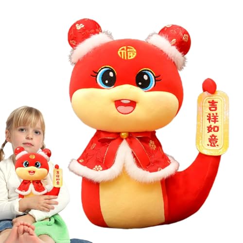 demaxiyad Plüschtier Schlange, weiche Schlangenpuppen – traditionelle chinesische Plüschfigur, Schlange – niedliche stehende Schlange Figur aus Plüsch für Freundin, Sohn, Freund, Schwester von demaxiyad