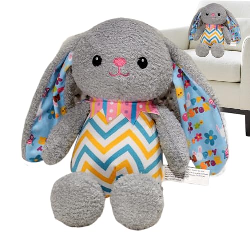 demaxiyad Plüschtier aus Plüsch, Plüschspielzeug von Huggable Bunny | Osterbedarf, Tischdekoration, gestreiftes Design, umarmt Plüschtiere für Kinder, , von demaxiyad