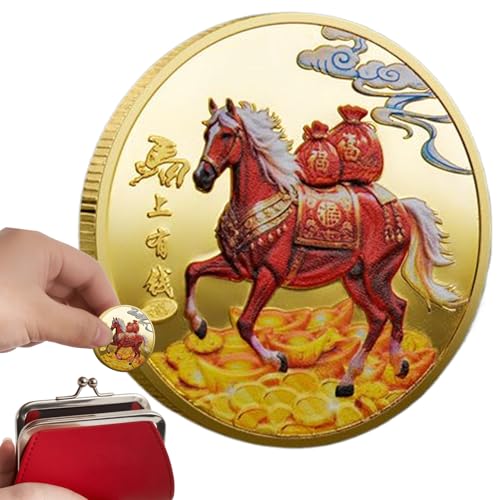 demaxiyad Teil des Jahres des Pferdes, Erinnerungsstück | Glückskollektion Chinesisches Neujahr 2026 Geschenk Souvenir Dekoration Haus Büro für Erwachsene von demaxiyad