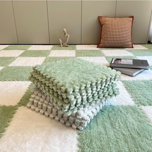 demaxiyad Weiche Kletterflächenteppiche – Schaumstoff-Plüsch, quadratisch, ineinandergreifende Teppichfliesen, schneidbares Design, Puzzle-Teppich für Schlafzimmer, Kinderzimmer, Spielzimmer von demaxiyad