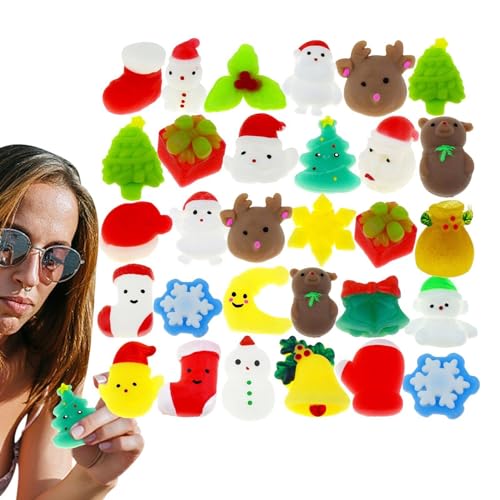 demaxiyad Weihnachts-Squishiespielzeug – Quetschbälle für Weihnachten | Tragbares Spielzeug zum Drücken, Squishy-Kugeln, Weihnachtsgeschenk für Erwachsene und von demaxiyad