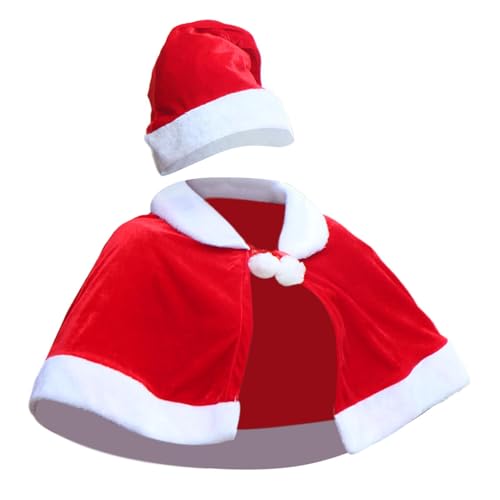 demaxiyad Weihnachtsschal, Umhang des Weihnachtsmanns, kurzer Mantel, Rot und Weiß, Weihnachten, weich, Cosplay-Kleidung für Mädchen und demaxiyad Weihnachtsschal, Umhang des Weihnachtsmanns, kurzer Mantel, Rot und Weiß, Weihnachten, weich, Cosplay-Kleidung für Mädchen und von demaxiyad