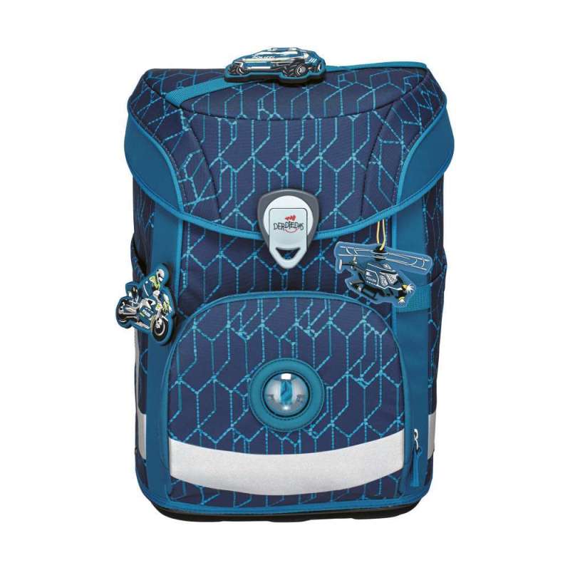 DERDIEDAS Schulranzen ErgoFlex EASY Set - 6 tlg für Jungen, DerDieDas Designs Blue Speed von derdiedas