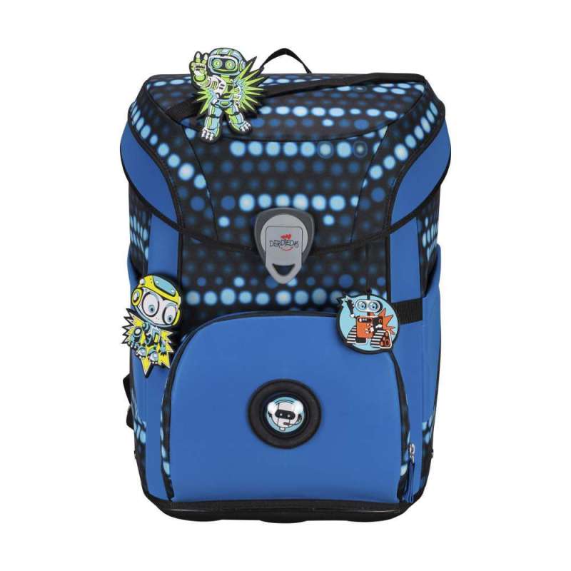 DERDIEDAS Schulranzen ErgoFlex EASY Set - 6 tlg für Jungen, DerDieDas Designs Exklusiv Superflash Blue Robot von derdiedas