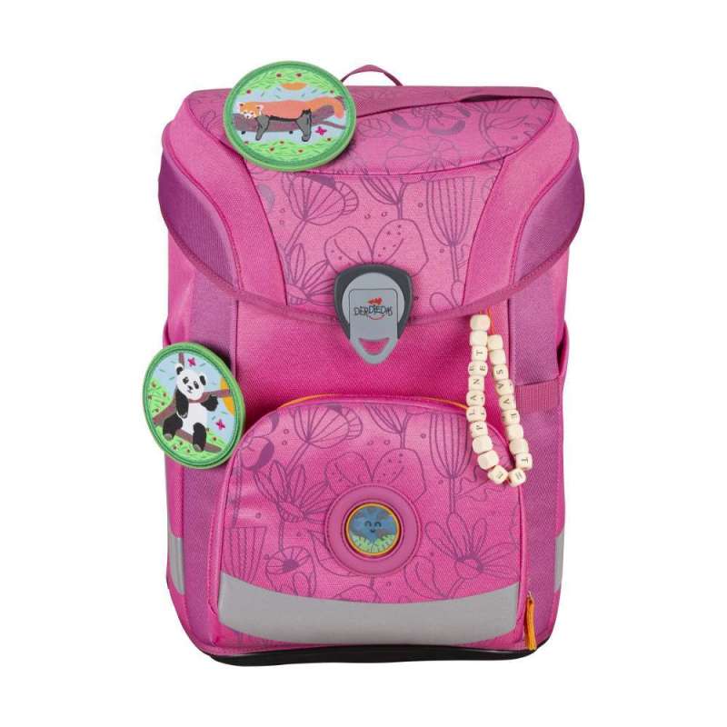 DERDIEDAS Schulranzen ErgoFlex EASY Set - 6 tlg für Mädchen, DerDieDas Designs Exklusiv ECO Pink Planet von derdiedas