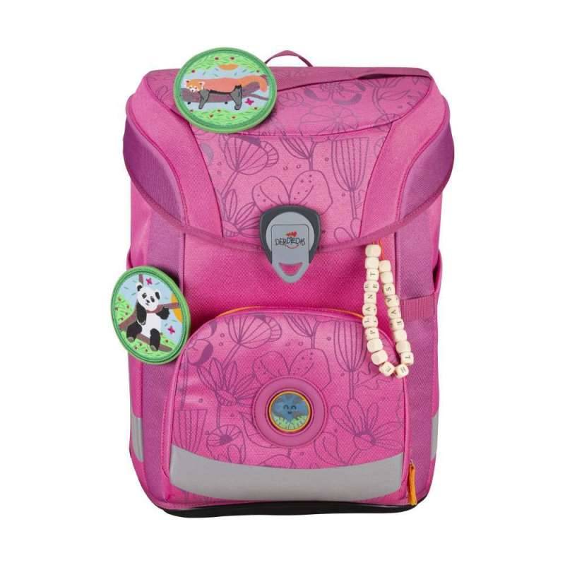 DERDIEDAS Schulranzen ErgoFlex EASY Set - 6 tlg für Mädchen, DerDieDas Designs Exklusiv ECO Pink Planet von derdiedas