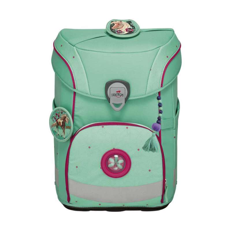 DERDIEDAS Schulranzen ErgoFlex EASY Set - 6 tlg für Mädchen, DerDieDas Designs Peppermint Pony von derdiedas