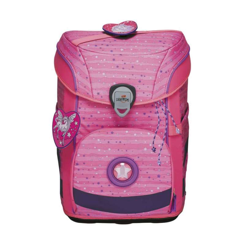 DERDIEDAS Schulranzen ErgoFlex EASY Set - 6 tlg für Mädchen, DerDieDas Designs Pretty Unicorn von derdiedas