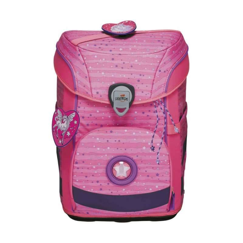 DERDIEDAS Schulranzen ErgoFlex EASY Set - 6 tlg für Mädchen, DerDieDas Designs Pretty Unicorn von derdiedas