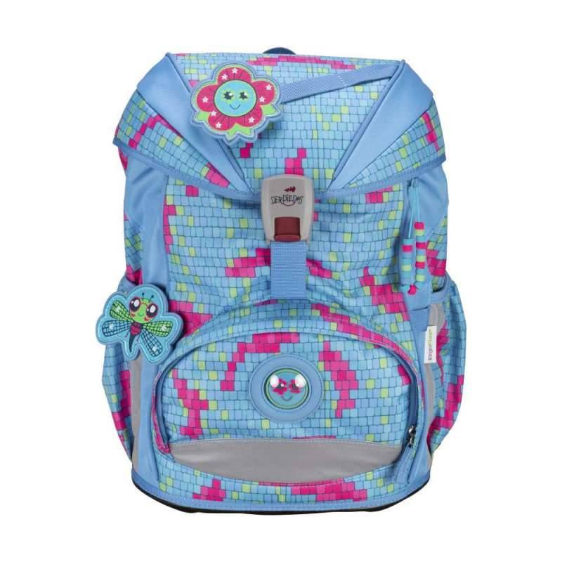DERDIEDAS Schulrucksack ErgoFlex Set - 6 tlg. für Mädchen, DerDieDas Designs Happy Pixel von derdiedas