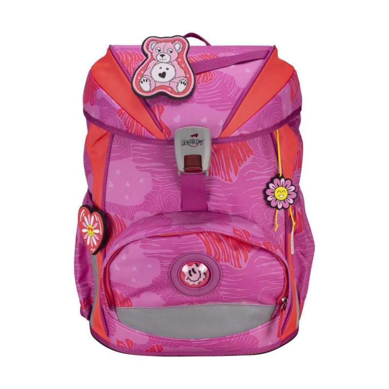 DERDIEDAS Schulrucksack ErgoFlex Set - 6 tlg. für Mädchen, DerDieDas Designs Roses von derdiedas