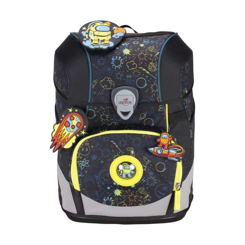 DERDIEDAS Schulrucksack ErgoFlex TINY Set - 6 tlg für Jungen, DerDieDas Designs Exklusiv LED Crazy von derdiedas