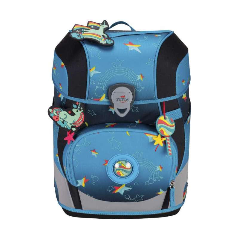 DERDIEDAS Schulrucksack ErgoFlex TINY Set - 6 tlg für Mädchen, DerDieDas Designs Exklusiv LED Rainbow Star von derdiedas