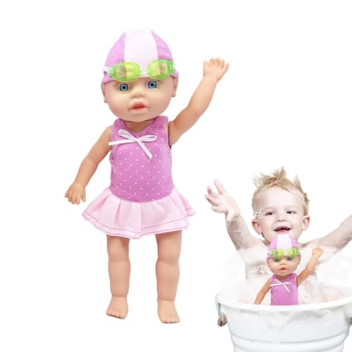 dewdat Bath Doll - Baby Puppen Für Badewanne - Schwimmende Badespielfigur Mit Batterie Kinder Badezimmer Außenbereich von dewdat