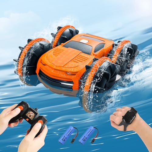 dexinco Amphibienfahrzeug Ferngesteuertes Auto ab 4 5 6 7 8 9 Jahre, Wasser RC Auto mit Gestensensor, 4WD Pool Strand Spielzeugauto, RC Fahrzeug Fährt auf Wasser und Land, Geschenke für Kinder dexinco Amphibienfahrzeug Ferngesteuertes Auto ab 4 5 6 7 8 9 Jahre, Wasser RC Auto mit Gestensensor, 4WD Pool Strand Spielzeugauto, RC Fahrzeug Fährt auf Wasser und Land, Geschenke für Kinder von dexinco