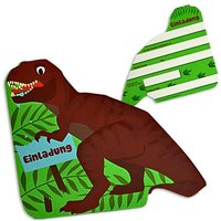 Einladungskarten in T-Rex-Form, 6er Pack, mit Textfeldern 16 × 12 cm Einladungskarten in T-Rex-Form, 6er Pack, mit Textfeldern 16 × 12 cm von dh-konzept