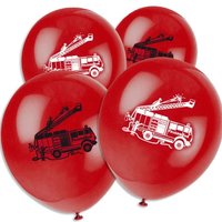 Feuerwehr Luftballons 8 Stk., 35 cm, Latexballons mit Feuerwehrauto Feuerwehr Luftballons 8 Stk., 35 cm, Latexballons mit Feuerwehrauto von dh-konzept