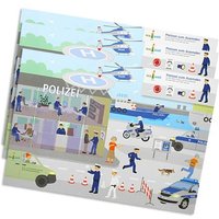 Polizei Platz-Set, Suchspiel+Malen, 6er Pack Polizei Platz-Set, Suchspiel+Malen, 6er Pack von dh-konzept