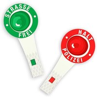Polizeikellen im 6er Pack, 19,5×9cm, Zubehör für Polizisten-Kostüm Polizeikellen im 6er Pack, 19,5×9cm, Zubehör für Polizisten-Kostüm von dh-konzept
