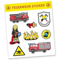 Stickerbogen "Feuerwehr" mit 8 Stickern, Gastgeschenke zum Kindergeburtstag Stickerbogen "Feuerwehr" mit 8 Stickern, Gastgeschenke zum Kindergeburtstag von dh-konzept