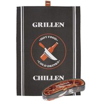 DIE SPIEGELBURG 22524 Geschirrtuch SERVICEKRAFT Grillen&Chillen - Urban&Gray von die spiegelburg
