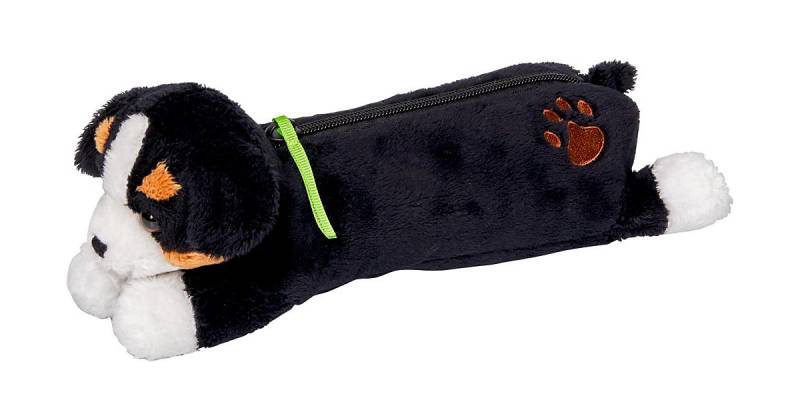 Plüsch-Schlampermäppchen Lustige Tierparade Berner Sennen, unbefüllt schwarz von die spiegelburg