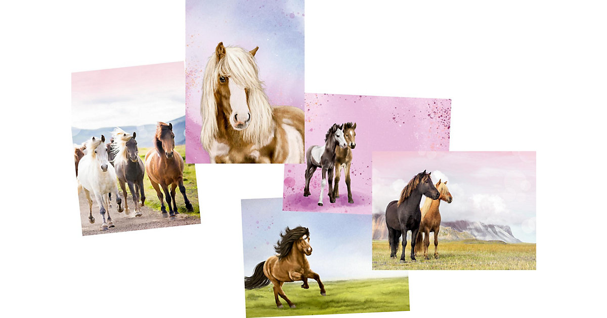 Postkarten zum Selbstgestalten Best friends - Pferdefreunde bunt von die spiegelburg