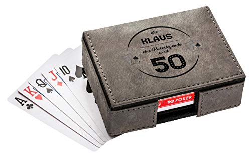 die stadtmeister Spielkarten mit Box Eine Pokerlegende Wird 50" mit Wunschgeburtstag & Wunschnam von die stadtmeister