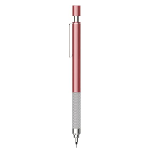 dijiusidy Bleistift Schreibstifte, rutschfest, 0,5/0,7 mm Blei, Malstifte, niedriger Schwerpunkt, Schreibwaren für Studenten, Metallrot, 0.5 von dijiusidy