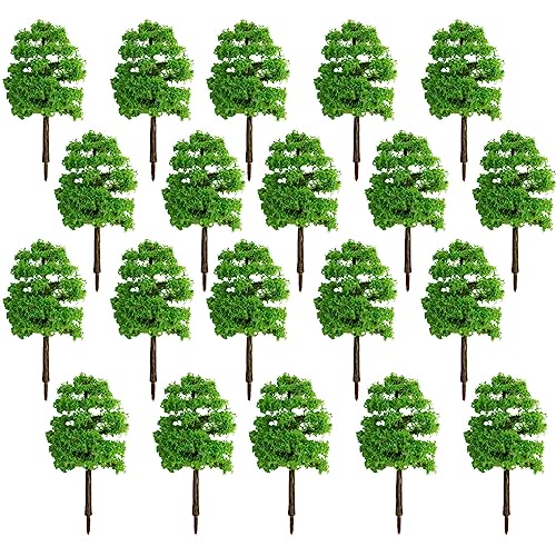 dijiusidy Packung mit 20 Mini-Modellbaum, künstliche Kunststoff-Eisenbahnbäume, Landschaft, DIY-Landschaft, Bürodekoration, Ornament, Geschenke von dijiusidy