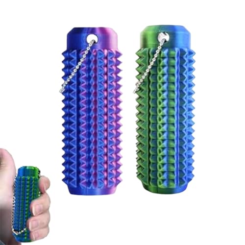 Dinghaole Laser-Fidget-Schlüsselanhänger für Erwachsene – stacheliger, sensorischer Schlüsselanhänger mit lilafarbenem und grünem schillerndem Finish, tragbare Angstlinderung für Büro und Reisen, 2 Dinghaole Laser-Fidget-Schlüsselanhänger für Erwachsene – stacheliger, sensorischer Schlüsselanhänger mit lilafarbenem und grünem schillerndem Finish, tragbare Angstlinderung für Büro und Reisen, 2 von dinghaole