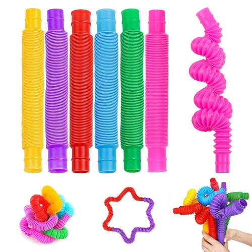 dinghaole 12 Stück Pop Röhren Sensorik Spielzeug, Bunt Stretchrohr-Sensorik Spielzeug Pop Tubes für Stressabbau und Anti-Angst dinghaole 12 Stück Pop Röhren Sensorik Spielzeug, Bunt Stretchrohr-Sensorik Spielzeug Pop Tubes für Stressabbau und Anti-Angst von dinghaole