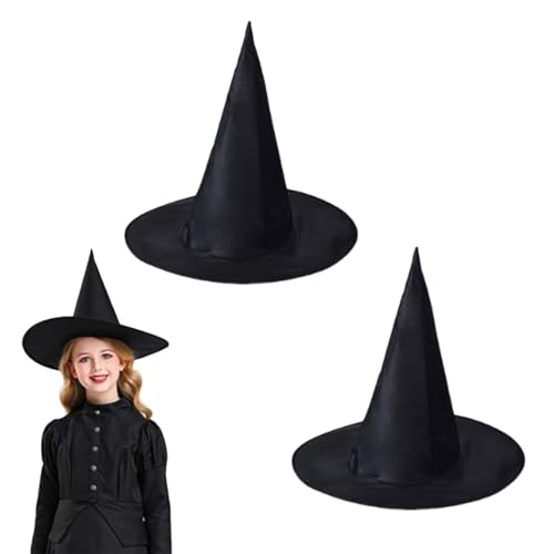 dinghaole 2 Stück Halloween Hexenhut, Hexen Zubehör, Schwarze Hexenhut Faltbarer Halloween-Zaubererhut für Halloween, für Karneval Cosplay KostüMparty Halloween von dinghaole