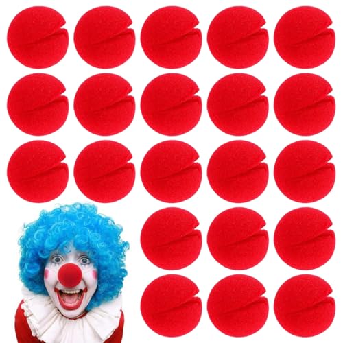 dinghaole 20 Stück Clownsnasen Aus Schaumstoff, Clown Nase rot, clownsnase Zirkus Schaumstoff rote, ,Circus clownkostüm Erwachsene Kinder Karneval Clown-NAS, für Verschiedene Carnival, Cosplay von dinghaole